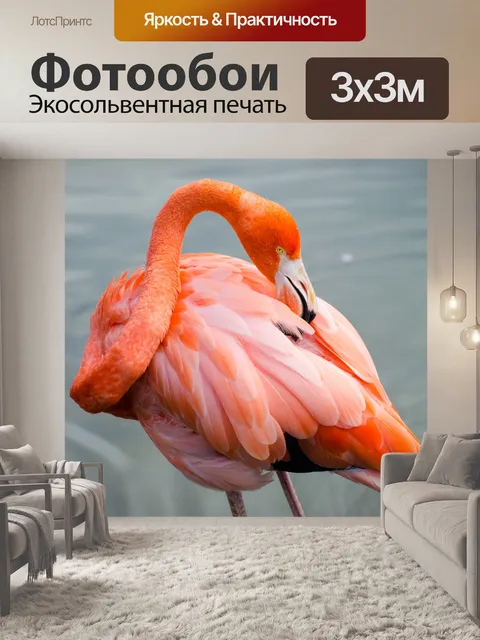 Фотообои Розовый фламинго