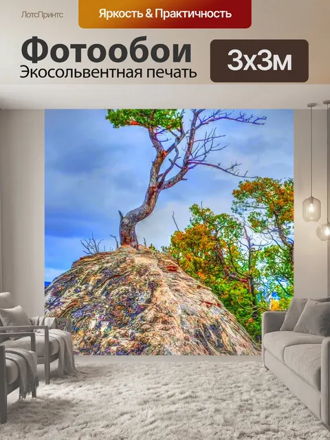 Фотообои Одинокое дерево на скале