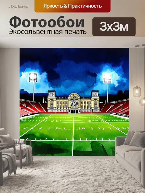 Фотообои футбольное поле в вечернее время