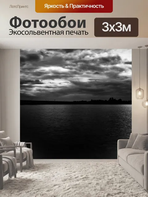 Фотообои Темный море 2 BW