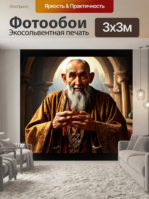 Фотообои сказка загадка о мудром старце, который знает ответы на все вопросы, но задает загадки в ответ