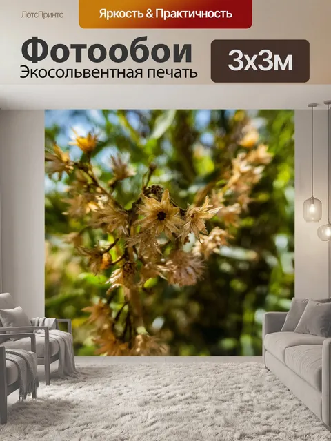 Фотообои Золотые цветы