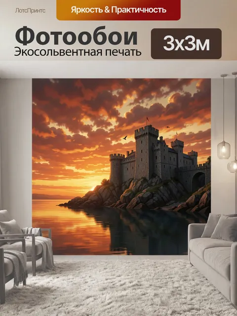 Фотообои Средневековый замок на скале
