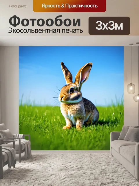 Фотообои кролик с большими ушами