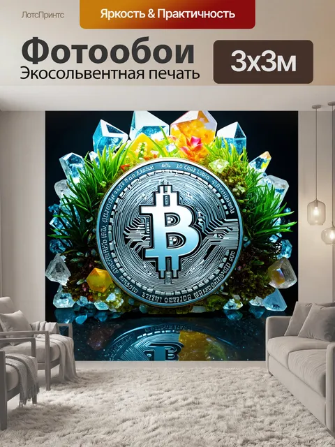 Фотообои арт-объект в виде монеты