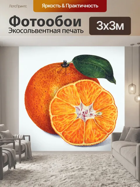 Фотообои Апельсин фрукты фрукты искусство