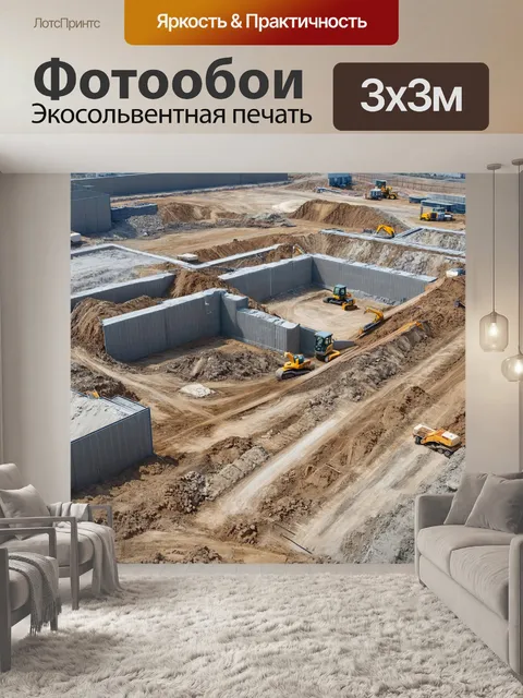 Фотообои создайте изображение строительной площадки с использованием современных технологий