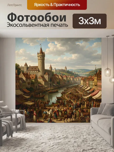 Фотообои Старинный рынок у крепости