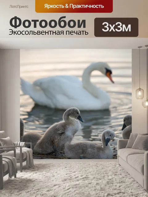Фотообои Лебединое семья