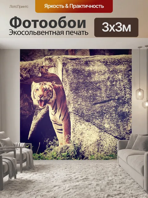 Фотообои тигр в зоопарке Таиланда