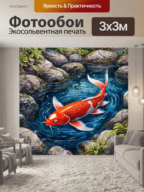 Фотообои карп кои, декоративная рыба, китайское спокойствие