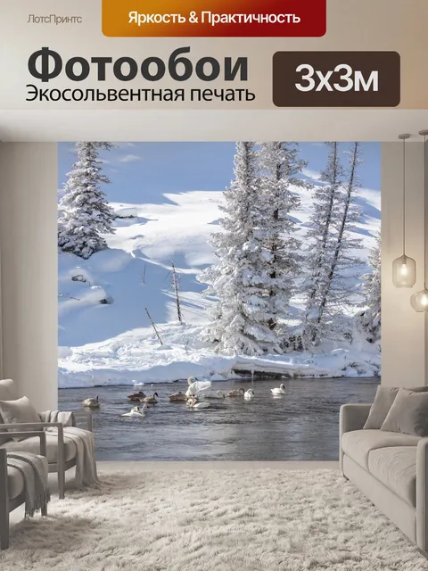 Фотообои Лебеди зимой
