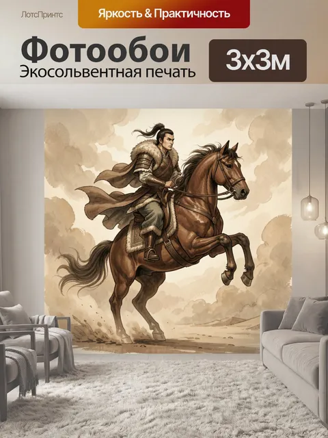 Фотообои Всадник на вздыбленном коне