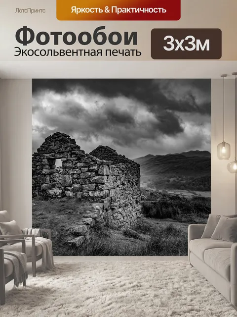 Фотообои Разрушенный навес в поле