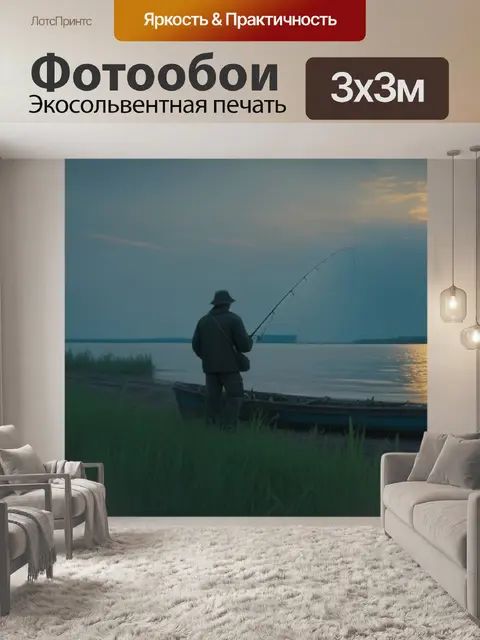Фотообои пейзаж с рыбаком саврасов легкий