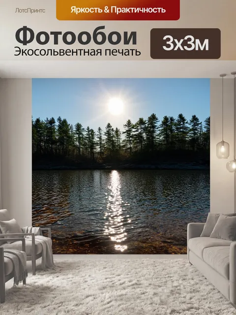 Фотообои летний день на побережье онежского озера