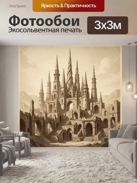 Фотообои Фэнтезийная цитадель со шпилями