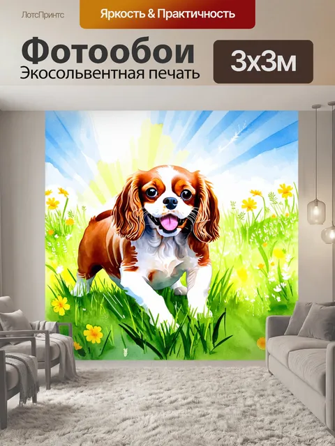 Фотообои веселый кавалер кинг чарльз спаниель