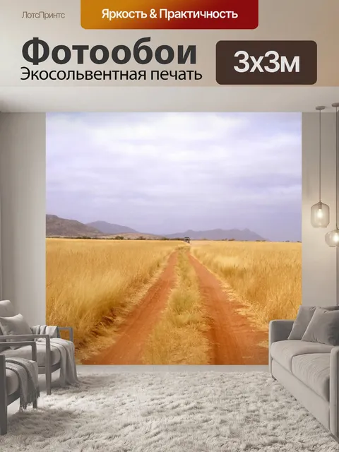 Фотообои Намибийской красной грунтовой дороге