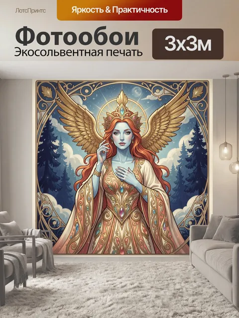 Фотообои Крылатая богиня в лесу