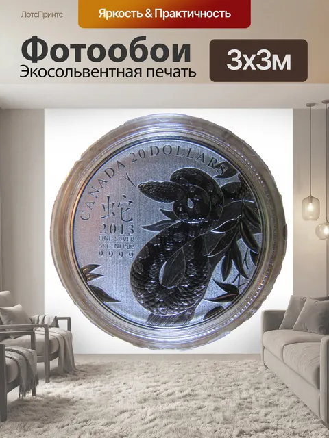 Фотообои серебряная монета доллар
