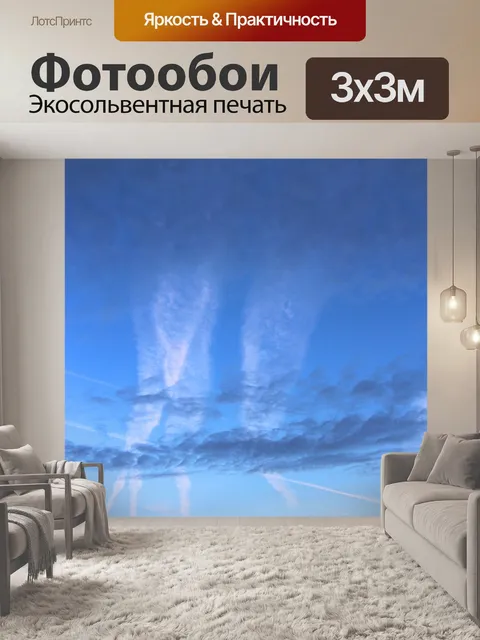 Фотообои Самолет следит в небе