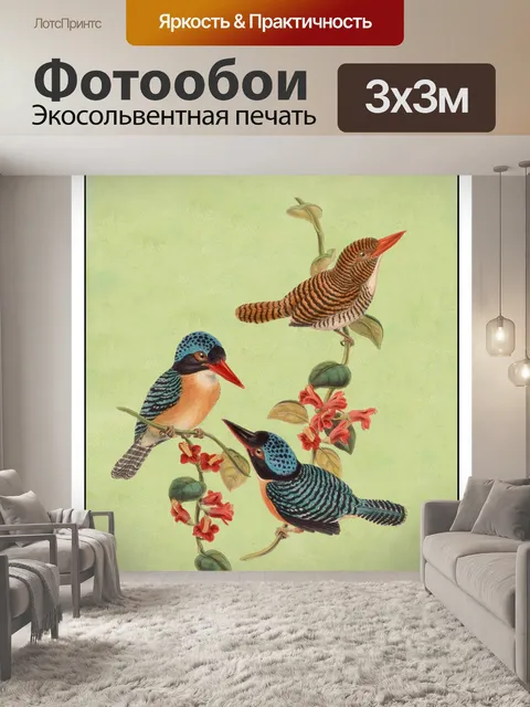 Фотообои Обложка журнала Vintage Bird
