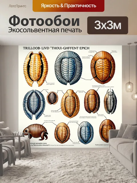 Фотообои разнообразие трилобитов