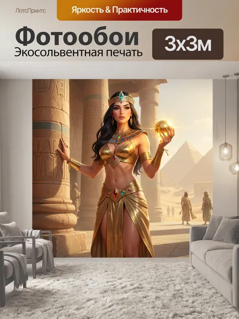 Фотообои Египетская царица с золотым шаром