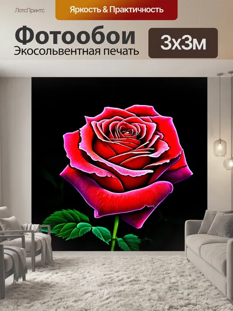 Фотообои розы в стиле раскраска, тёмный фон, светлые линии создают контраст и глубину