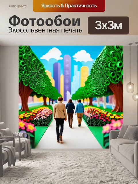 Фотообои город в стиле бумажный квиллинг