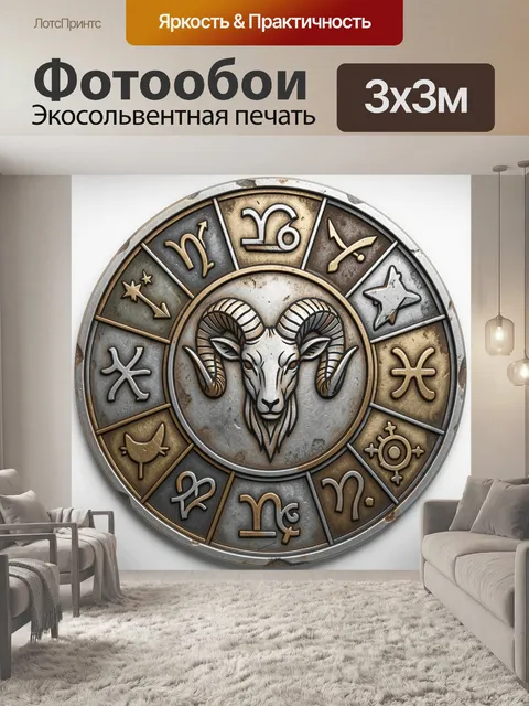 Фотообои Знак зодиака Овен в круге