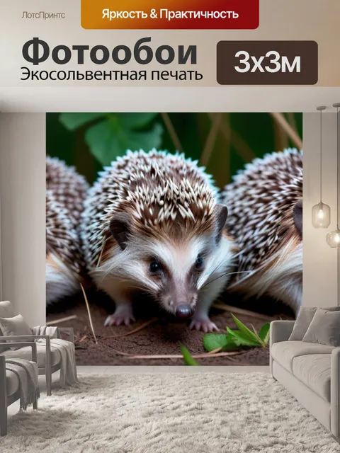 Фотообои с ежиками минимал
