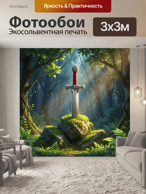 Фотообои Меч в зачарованном лесу