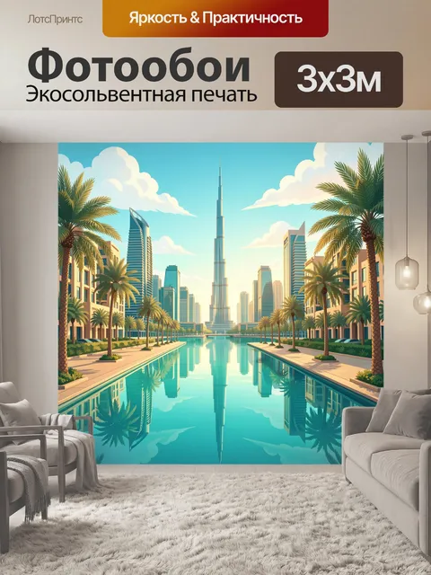 Фотообои Дубайский канал с небоскребами