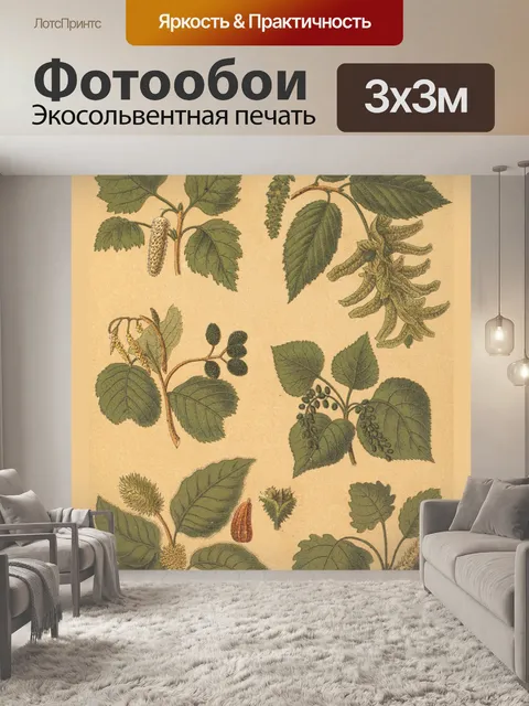 Фотообои Коллаж старинных ботанических растений