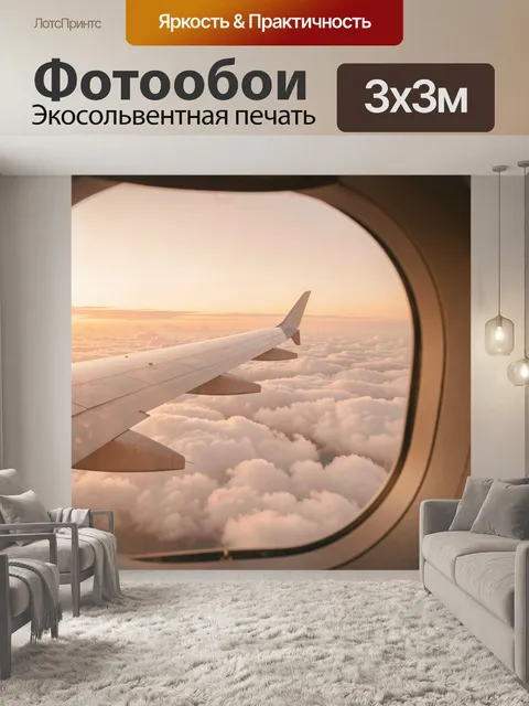 Фотообои фотографию крыла самолета