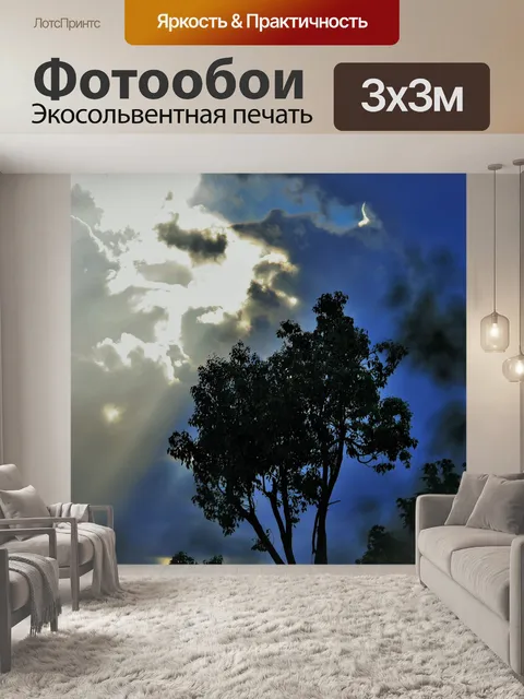 Фотообои небо в синий и белый