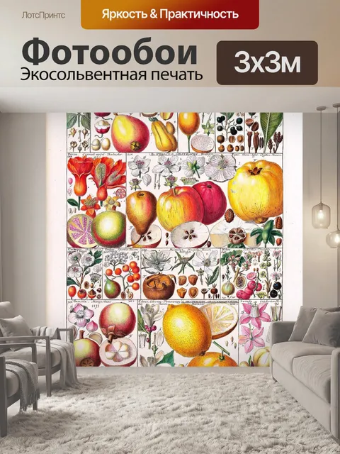 Фотообои Старинные фрукты фрукты цветы