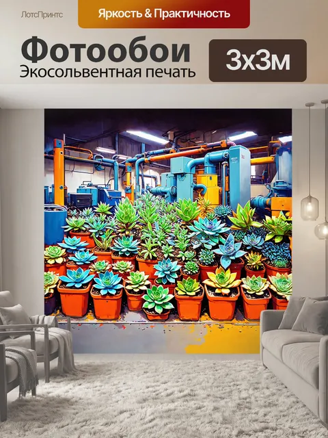 Фотообои абстрактное изображение суккулентов на заводе