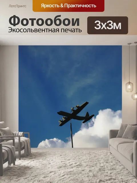 Фотообои С-130, летевший с моделью облака
