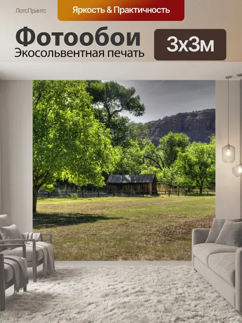 Фотообои Деревянная кабина в полевых условиях