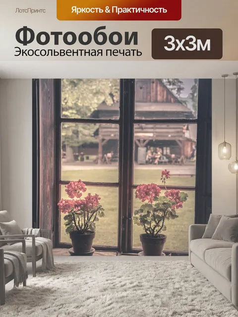 Фотообои Цветы в окне