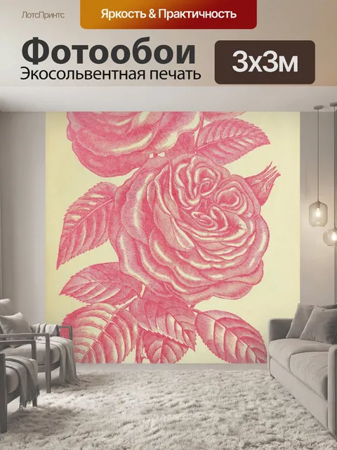Фотообои Старинные розы старые иллюстрации