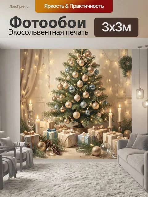 Фотообои Новогодняя елка с подарками