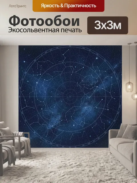 Фотообои Звездная карта с созвездиями