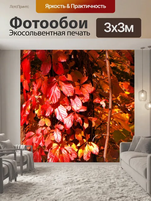 Фотообои Осенние листья на дереве