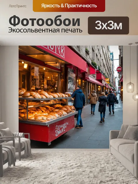 Фотообои утро: энергия утреннего города, где свежий хлеб продается на углу, и ароматы кофе наполняют воздух