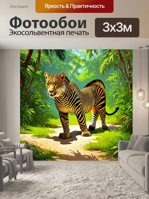Фотообои эпическая сцена с леопардом