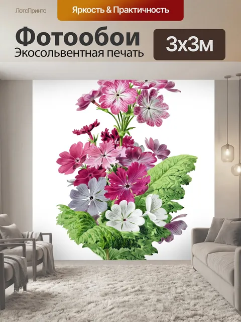 Фотообои Цветок первоцвета Винтаж клипарт